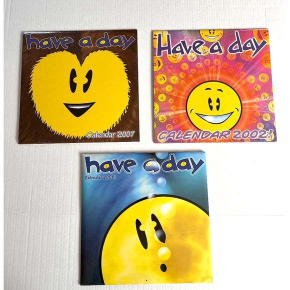 Bundle Retro Vintage Have a‎ Day Calendars NEW Smiley Faces Collection Wall Art